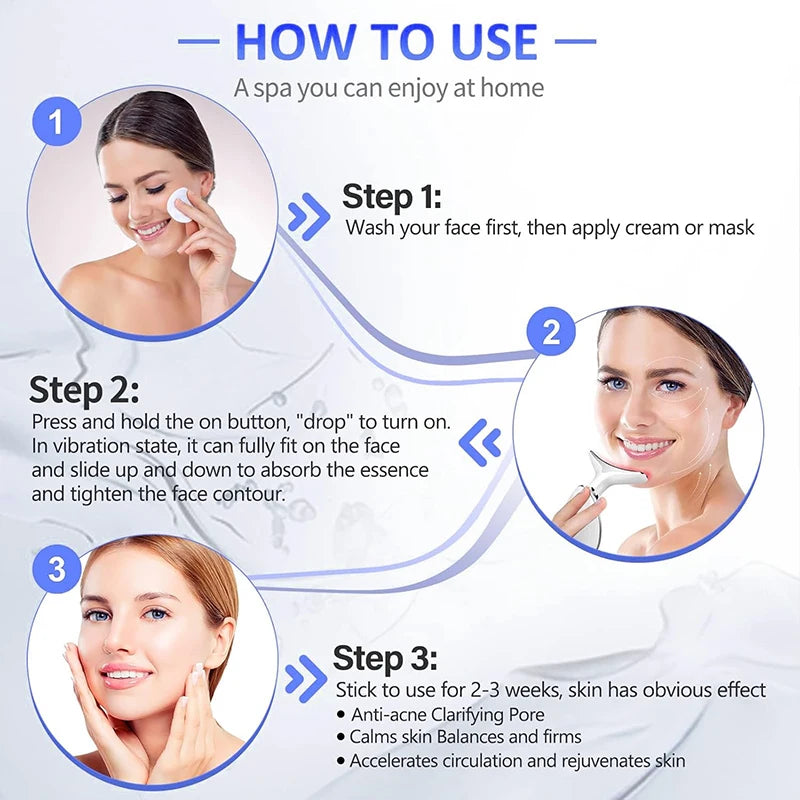 7-Color EMS Neck and Face Massager | LED Photon Therapy for Anti-Wrinkle & Double Chin Removal