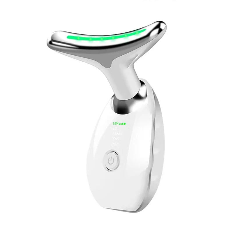 7-Color EMS Neck and Face Massager | LED Photon Therapy for Anti-Wrinkle & Double Chin Removal